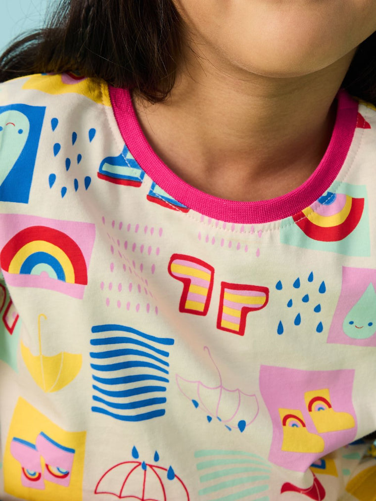 Peppa: Rainbow Splash Girls Cotton Full Sleeve T-Shirts (2-8 Yrs)