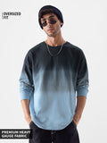 Ombre: Midnight Blue Oversized Full Sleeve T-Shirts