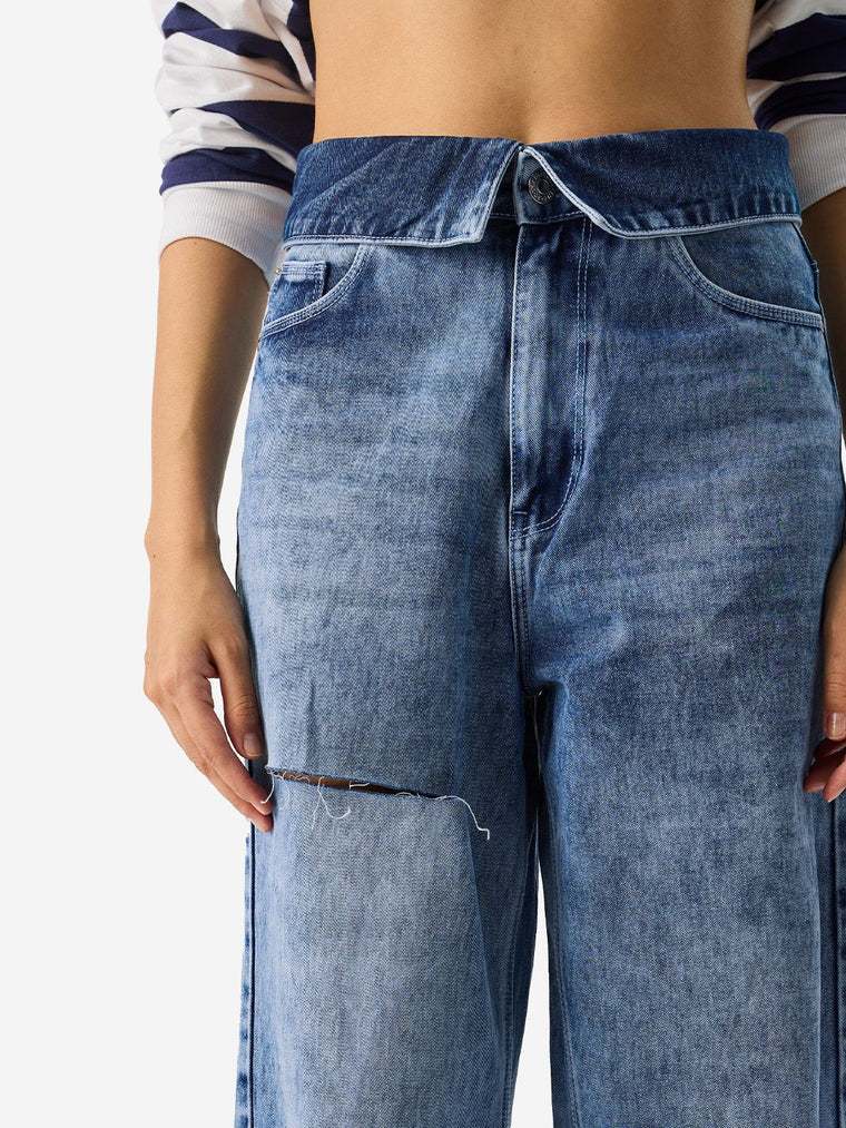 Wide-Leg Denim: Frosty Blue Women Wide Denims