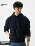 Solids: Navy Blue Men Oversized Hoodies