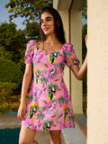 TSS Originals: Tropical Birds Pattern Women Fashion Dresses