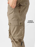 Solids: Beige Men Cargo Joggers