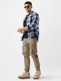 Solids: Beige Men Cargo Joggers