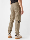 Solids: Beige Men Cargo Joggers