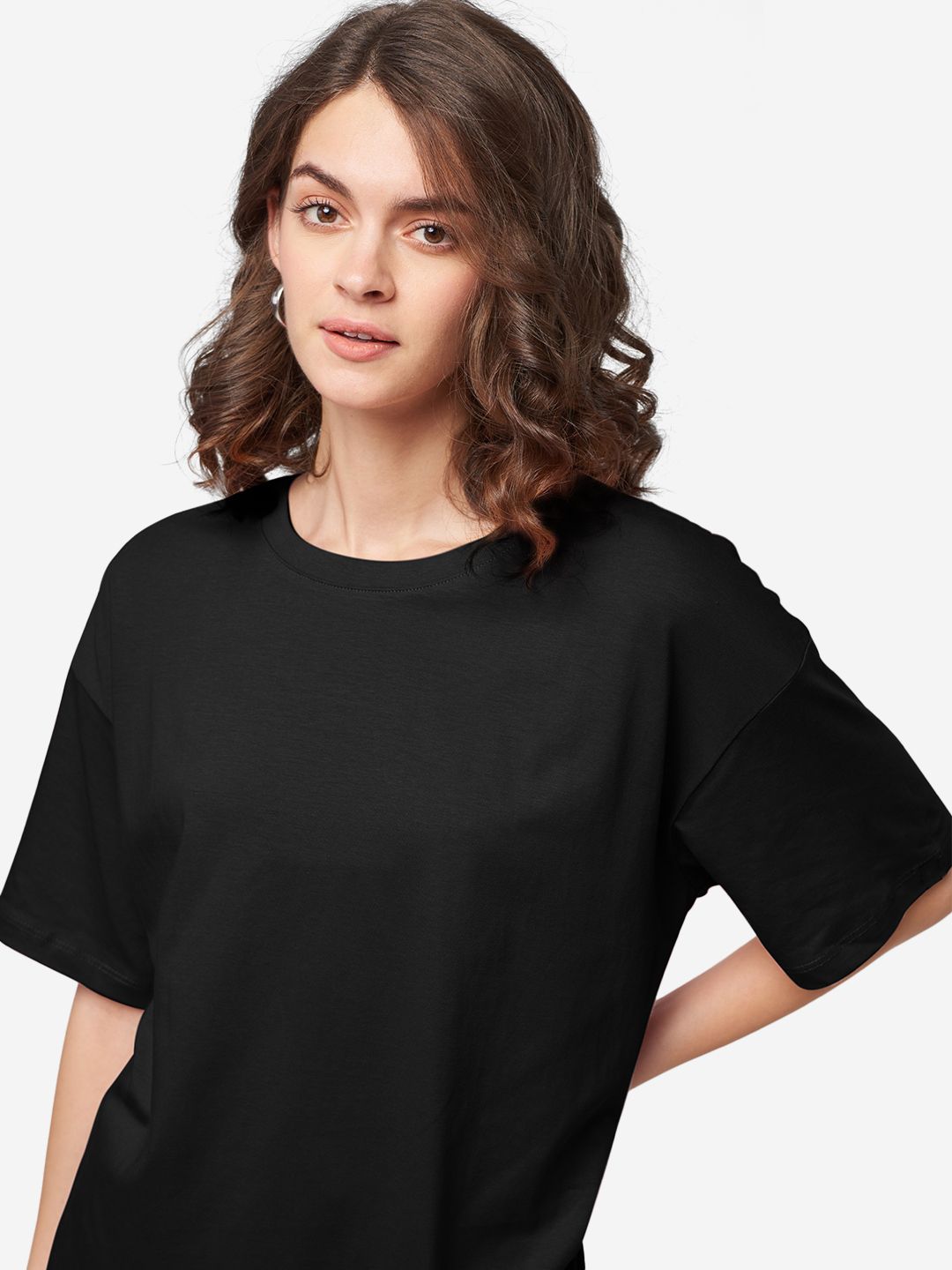 Street Solids: Black Women Oversized T-Shirts