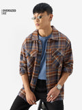 Plaids: Orion Brown Men Flannel Shackets