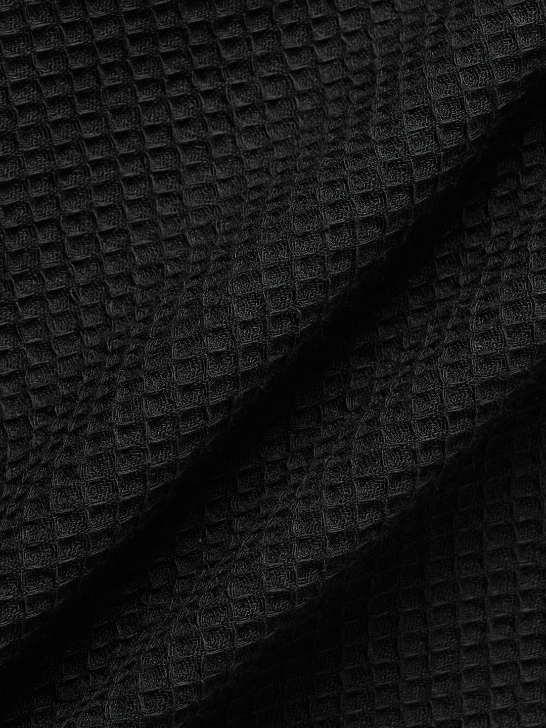Solids: Midnight Black Men Textured Shirts