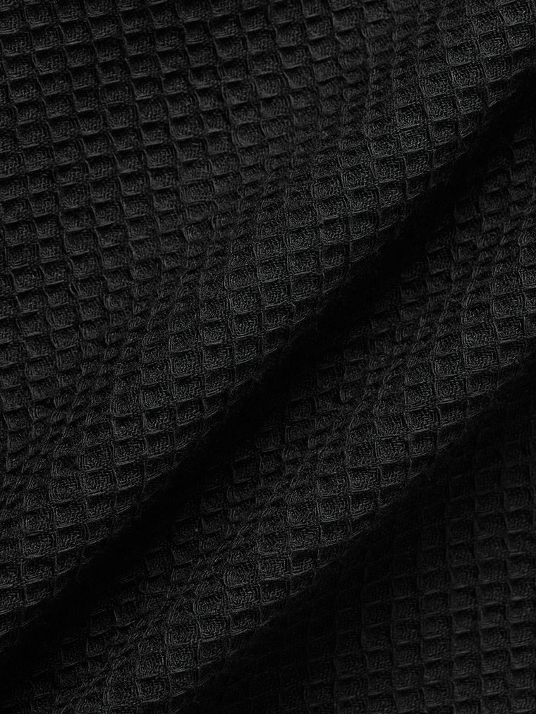 Solids: Midnight Black Men Textured Shirts