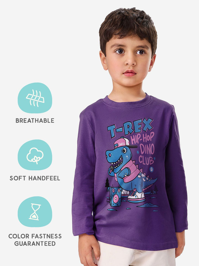 TSS Originals: Cool T-Rex Boys Cotton Full Sleeve T-Shirts (2-8 Yrs)