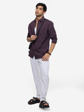 Cotton Linen: Berry Cotton Linen Shirts