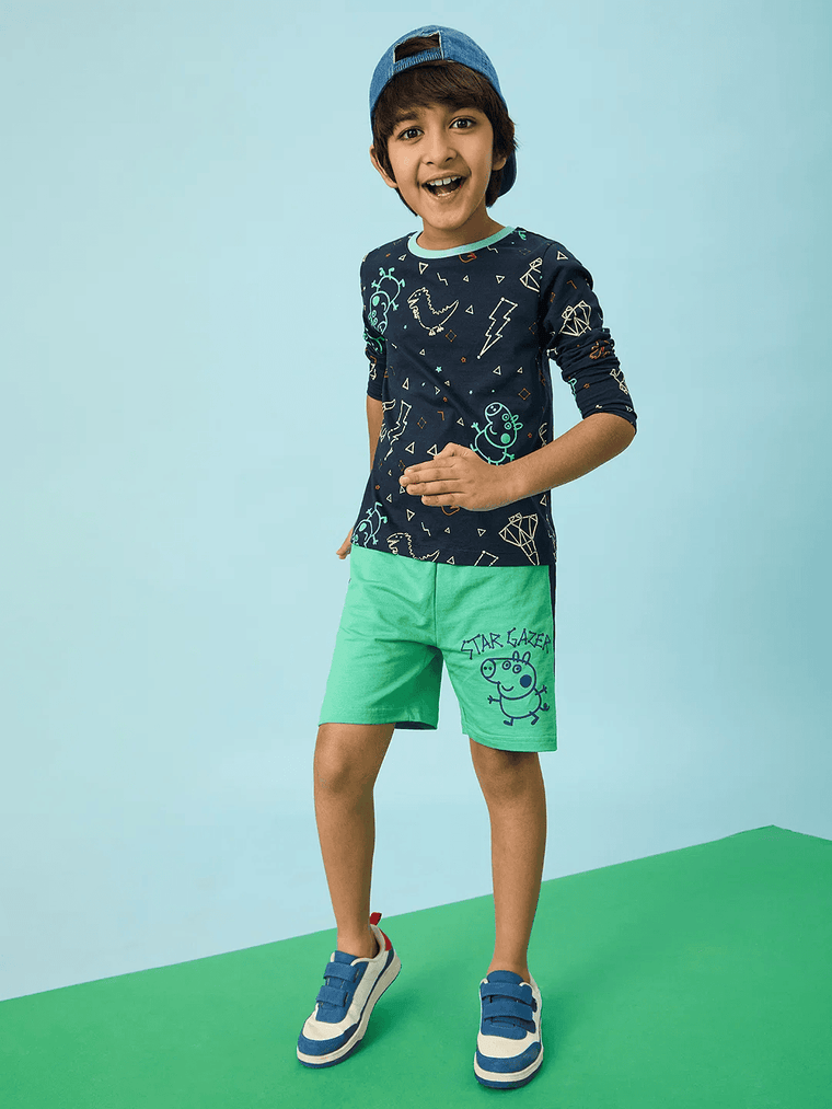Peppa Pig: Space Explorer Boys Cotton Full Sleeve T-Shirts (2-8 Yrs)