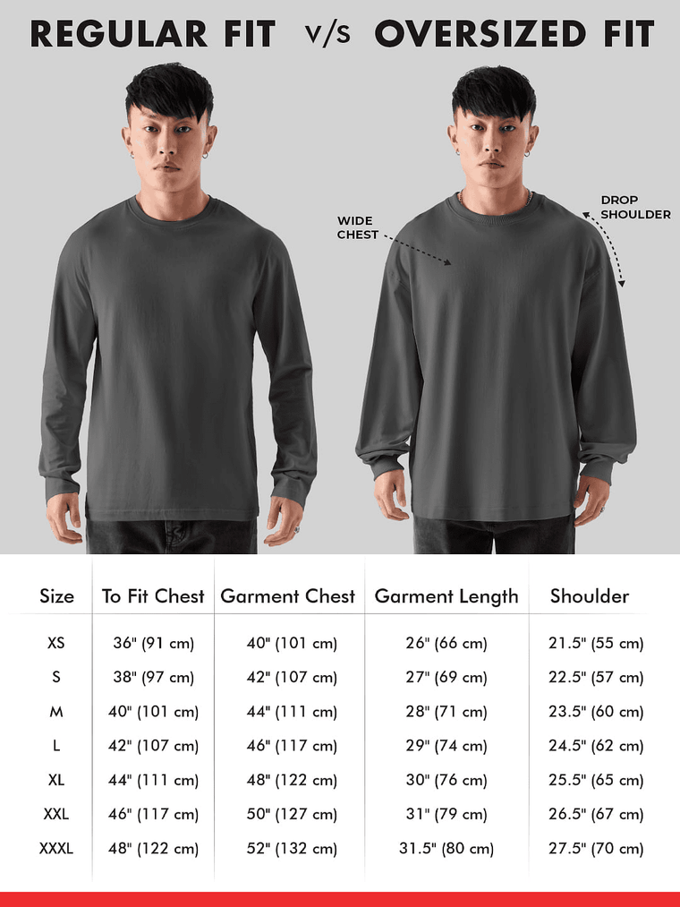 Solids: Black (Oversized) Oversized Full Sleeve T-Shirts