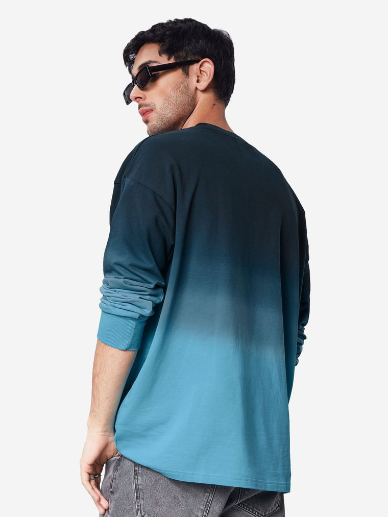 Tie-Dye: Blue Topaz Oversized Full Sleeve T-Shirts