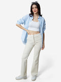 Stripe Shirt: Blue Women Oversized Shirts