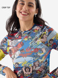Wonder Woman: Comic Pattern Women Knit Tops