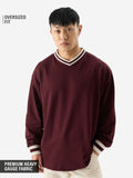 Solids: Burgundy Oversized Full Sleeve T-Shirts