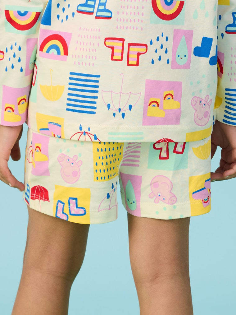Peppa: Rainbow Splash Girls Cotton Shorts (2-8 Yrs)