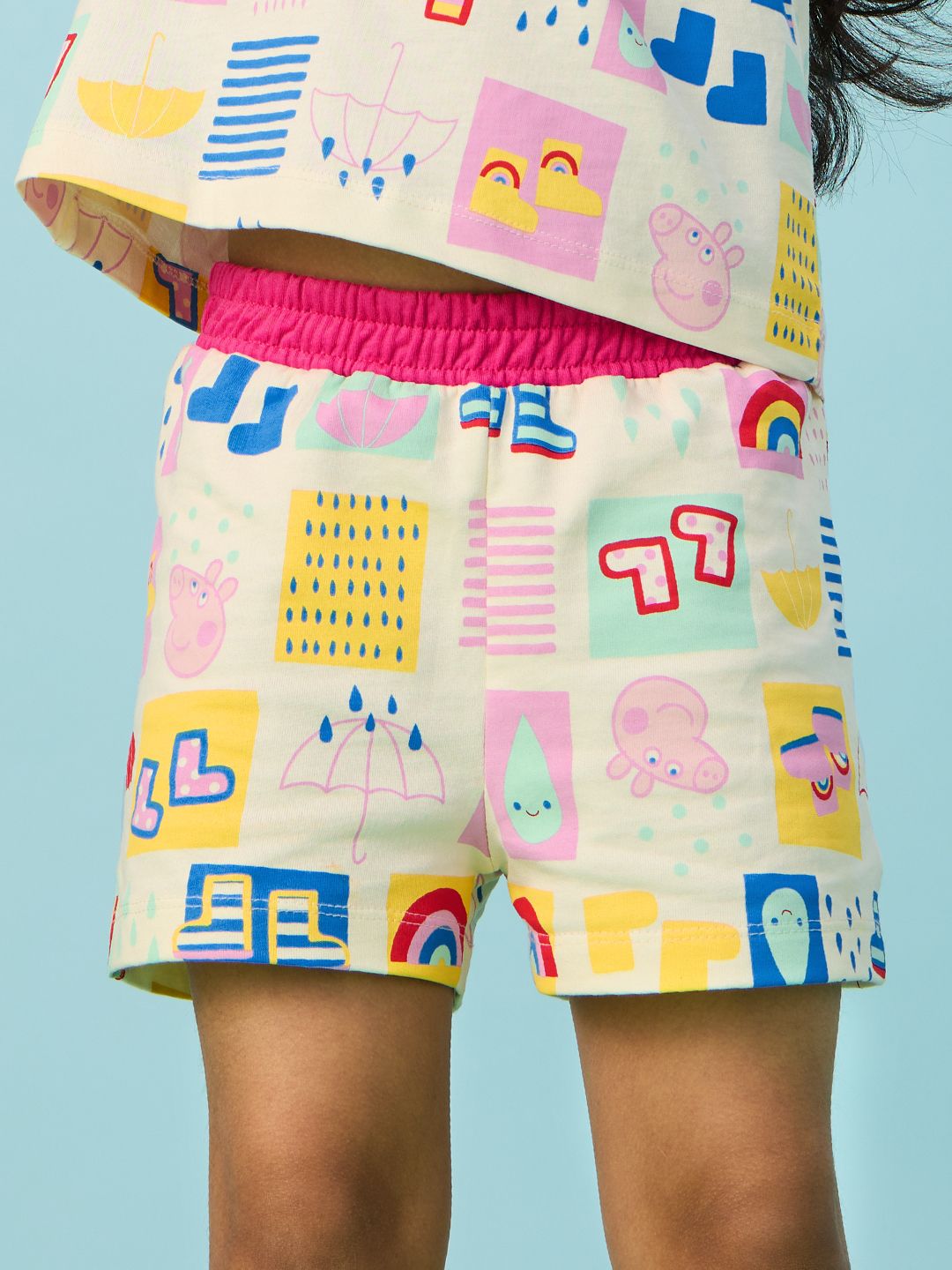 Peppa: Rainbow Splash Girls Cotton Shorts (2-8 Yrs)