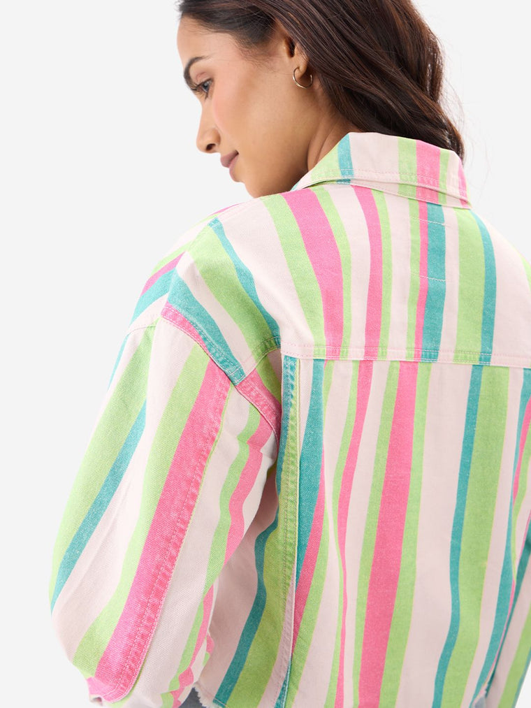 TSS Originals: Blossom Stripes Women Denim Jackets