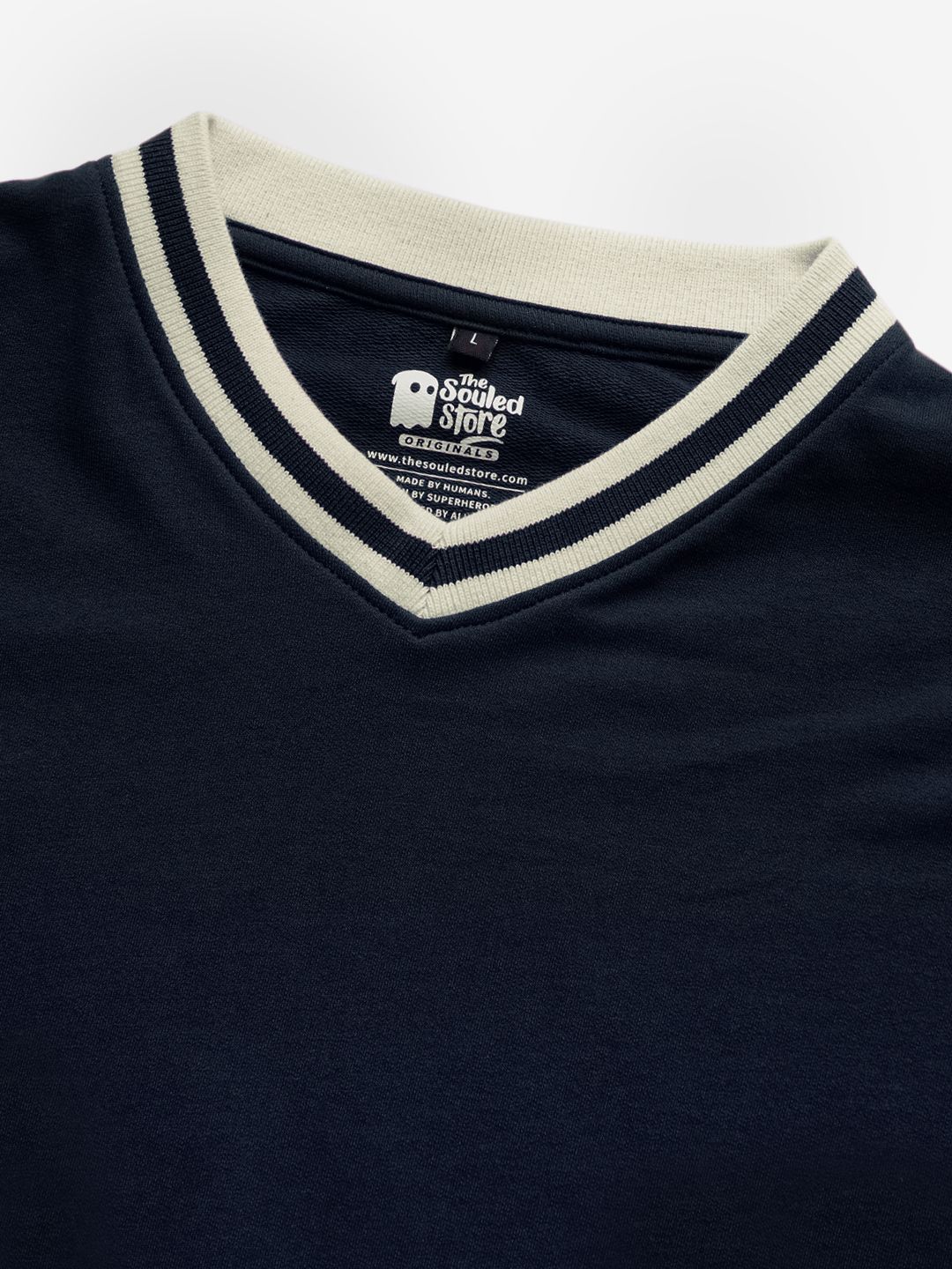 Solids: Navy Oversized Full Sleeve T-Shirts