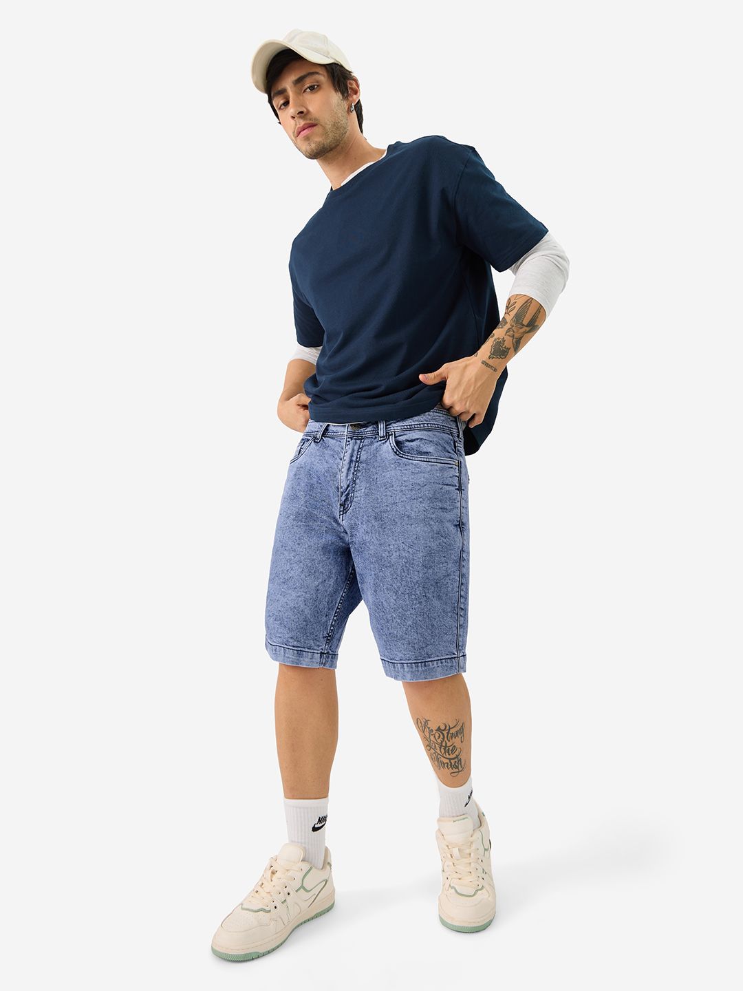Denim: Blue Cloud Men Denim Shorts
