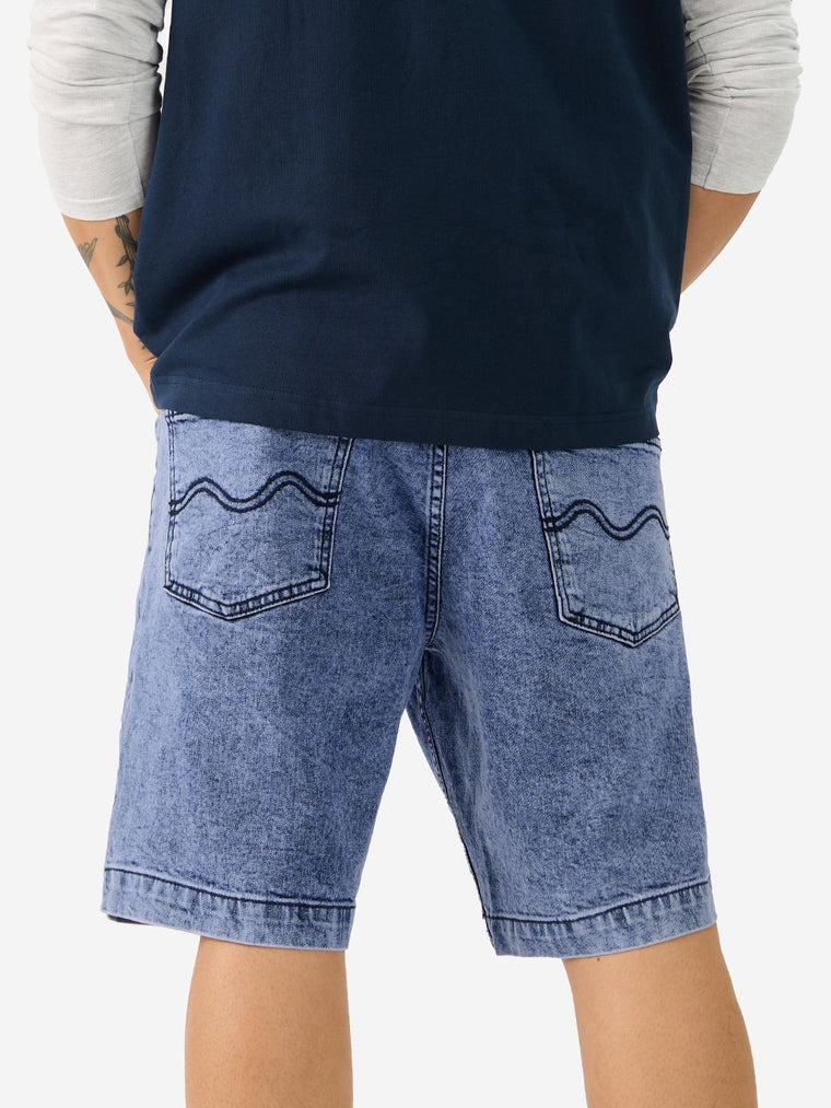 Denim: Blue Cloud Men Denim Shorts