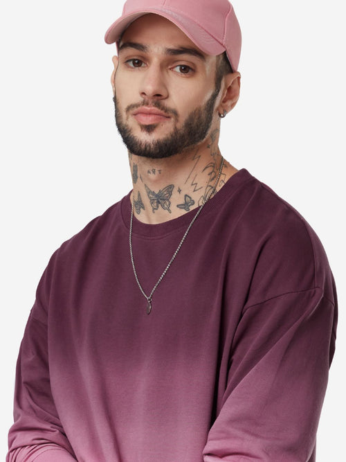 Tie-Dye: Grape Wine Oversized Full Sleeve T-Shirts