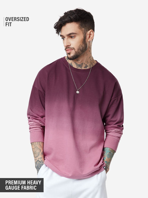 Tie-Dye: Grape Wine Oversized Full Sleeve T-Shirts