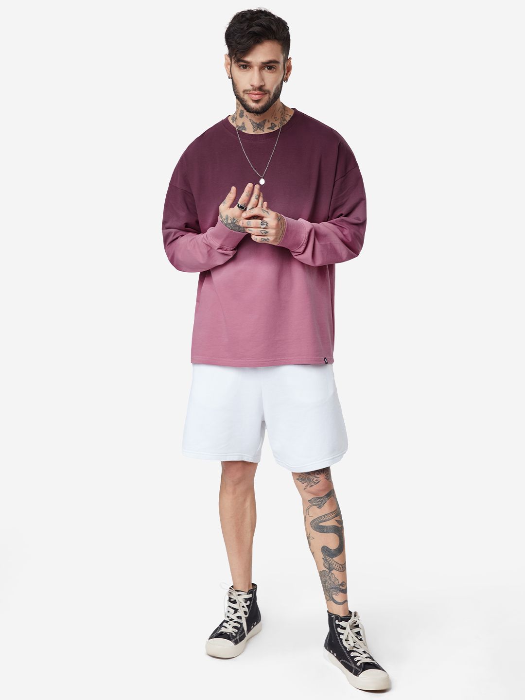 Tie-Dye: Grape Wine Oversized Full Sleeve T-Shirts