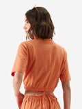 Solids: Rust Women Cropped Shirts