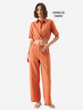 Solids: Rust Women Cropped Shirts
