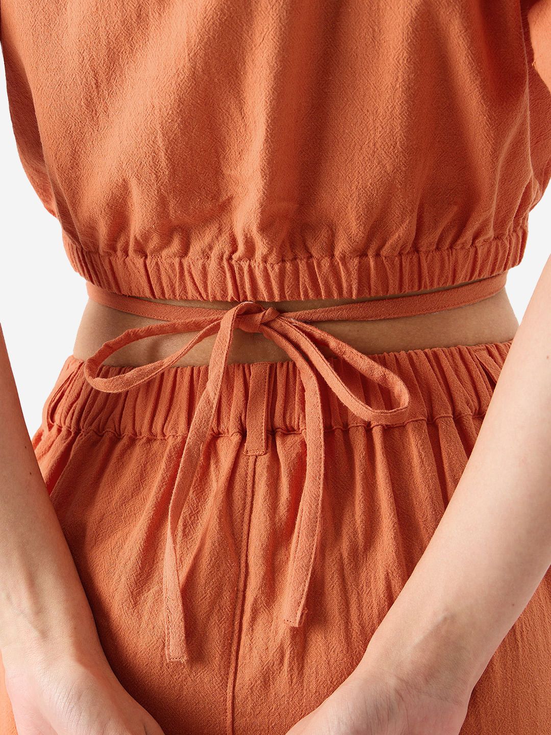 Solids: Rust Women Cropped Shirts
