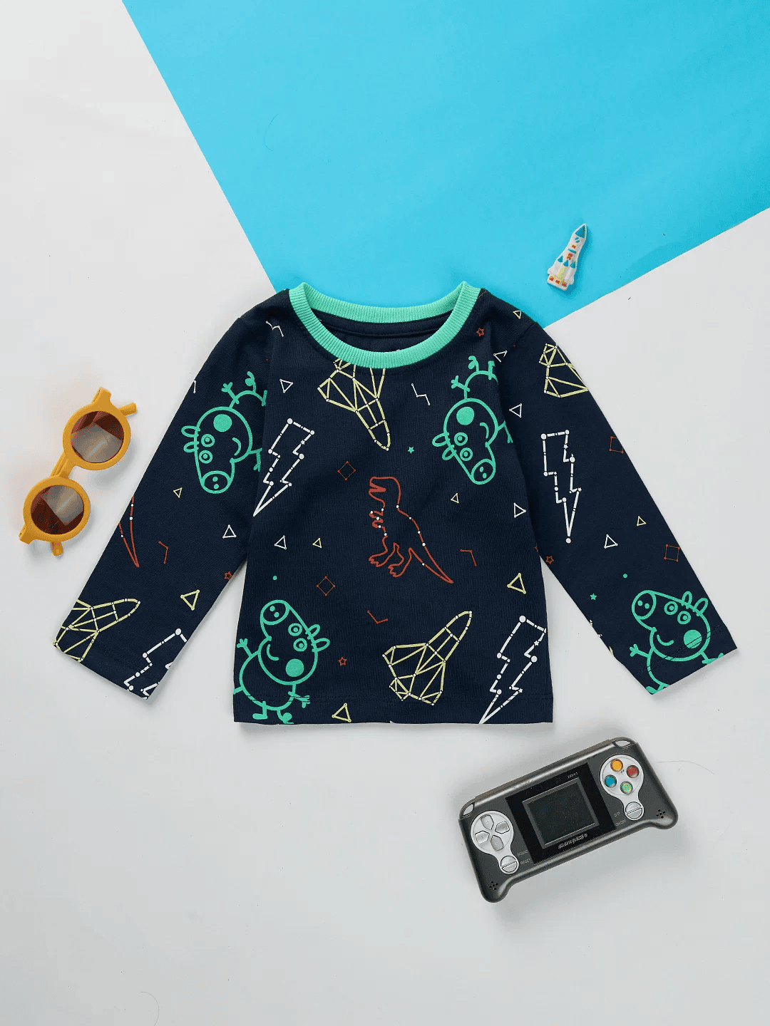Peppa Pig: Space Explorer Boys Cotton Full Sleeve T-Shirts (2-8 Yrs)
