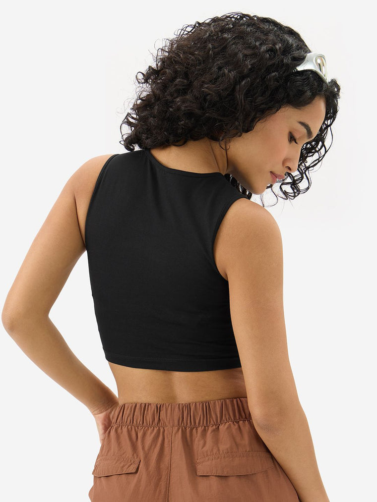 Essential Solids: Ink Black Women Knit Tops