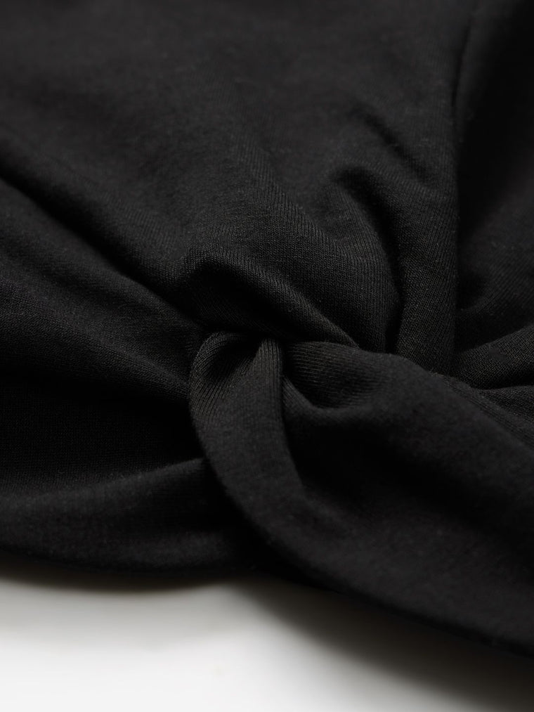 Essential Solids: Ink Black Women Knit Tops