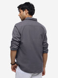 Cotton Linen: Dark Grey Cotton Linen Shirts
