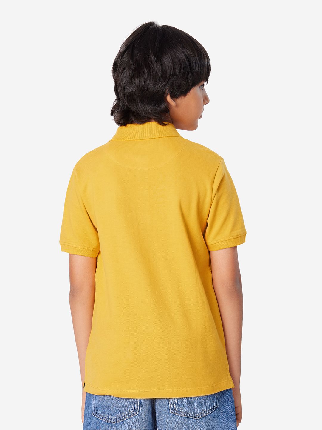 Solids: Mustard Boys Cotton Polo T-Shirts (2-8 Yrs)