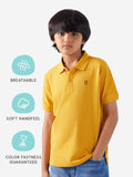 Solids: Mustard Boys Cotton Polo T-Shirts (2-8 Yrs)