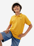 Solids: Mustard Boys Cotton Polo T-Shirts (2-8 Yrs)
