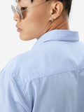 Cotton Linen: Sky Blue Cotton Linen Shirts