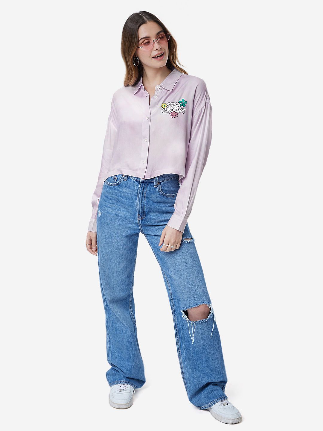 TSS Originals: Stay Groovy Women Oversized Shirts