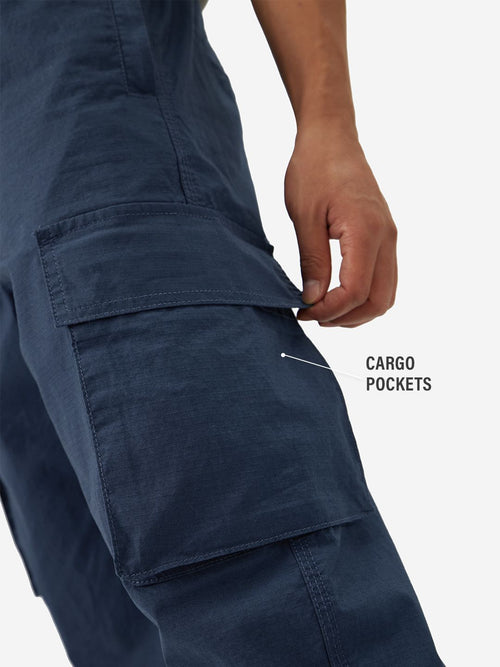 Ripstop Pants: Navy Blue Men Cargo Pants