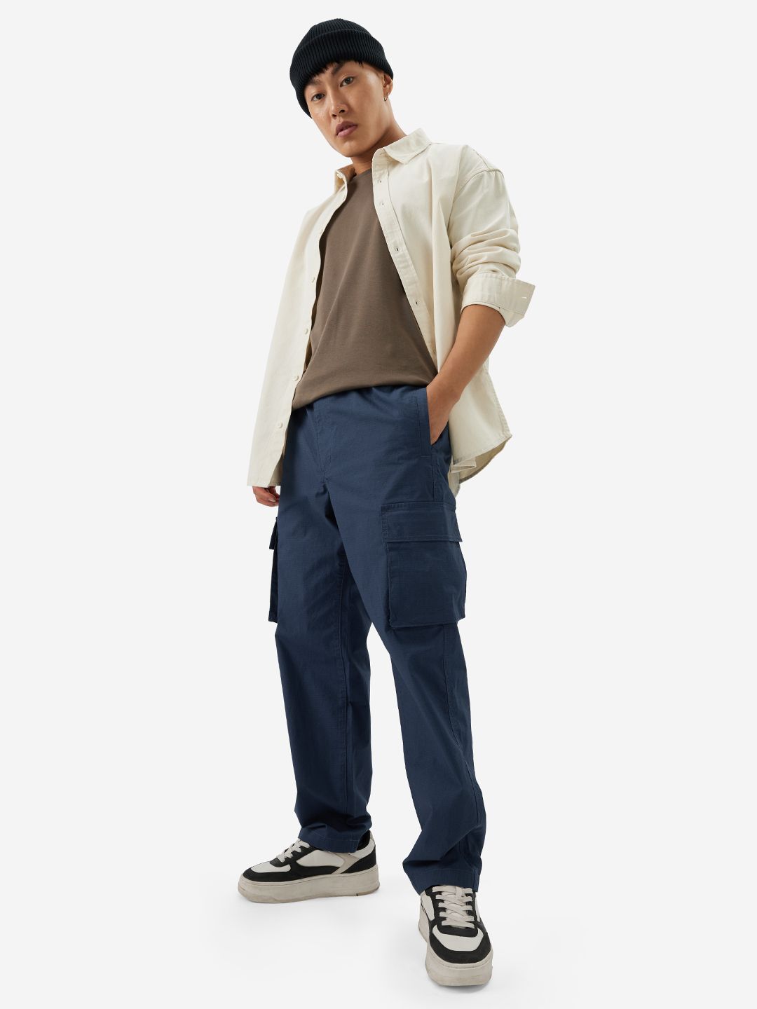 Ripstop Pants: Navy Blue Men Cargo Pants
