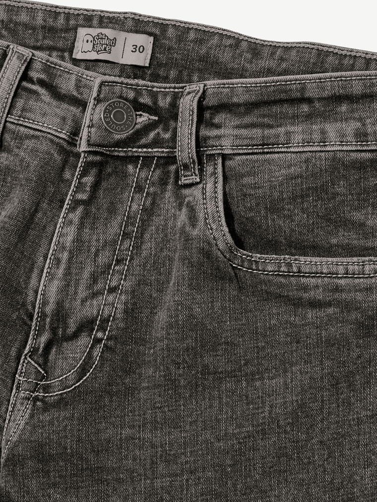 Classic Slim Fit Jeans: Dark Grey Men Classic Slim Fit Jeans