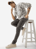 Classic Slim Fit Jeans: Dark Grey Men Classic Slim Fit Jeans