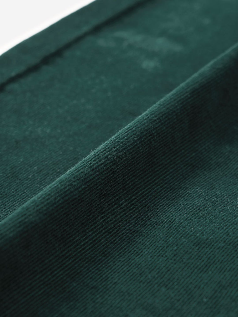 Corduroy Pants: Emerald Green Women Straight Pants
