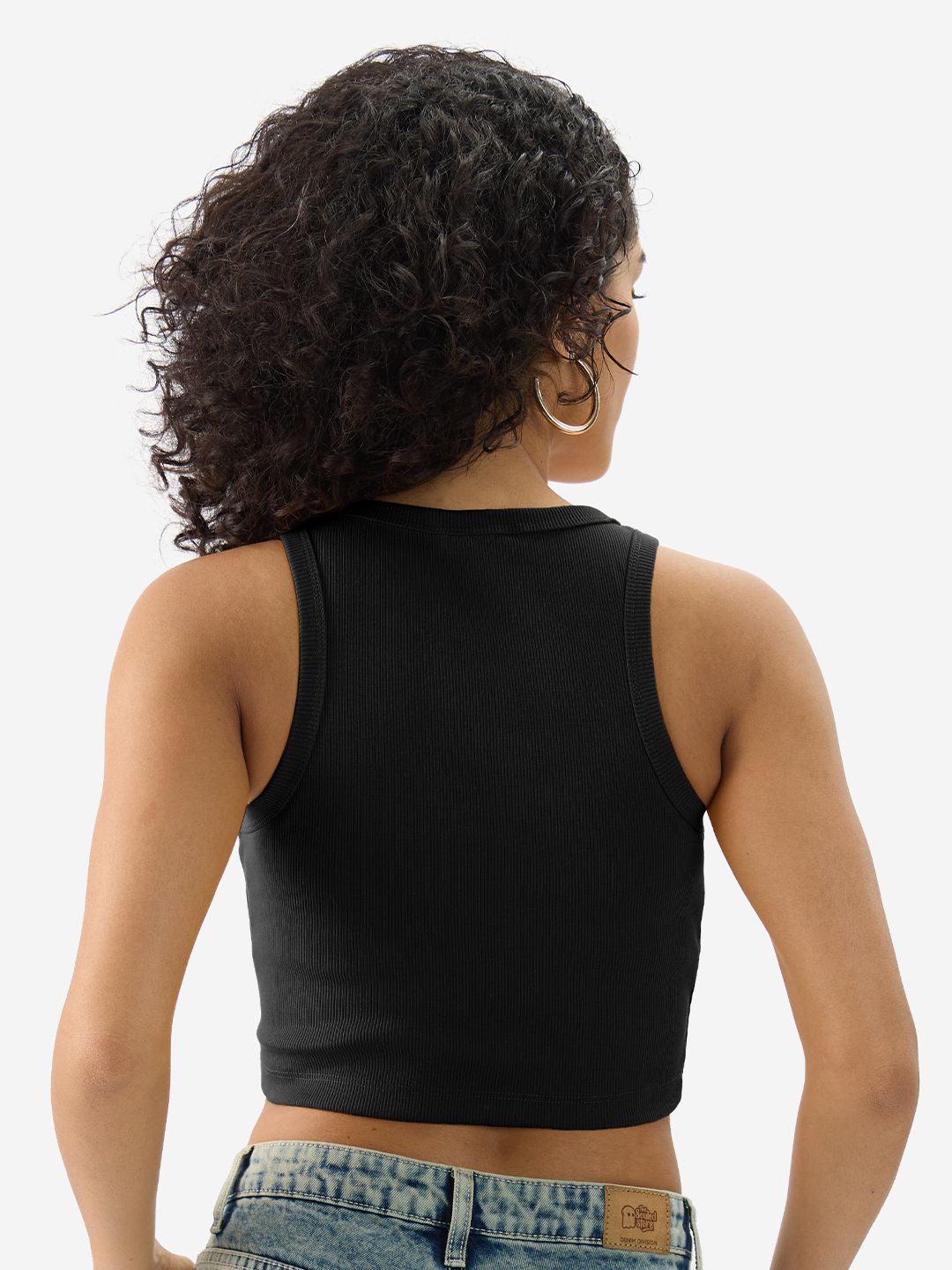 Ribbed Tank Top: Noir Women Knit Tops