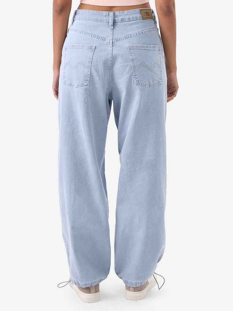 Parachute Jeans: Ice Blue Women Baggy Denims