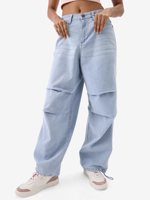 Parachute Jeans: Ice Blue Women Baggy Denims