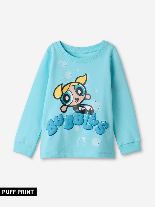 Powerpuff Girls: Girl Power Bubbles Girls Cotton Full Sleeve T-Shirts (2-8 Yrs)